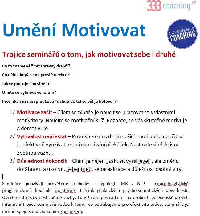 motivujte sebe i druhé